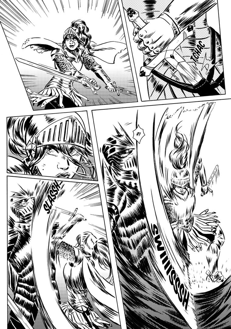 The Knight - Traditional Manga Comic - panel The Knight - Traditional Manga Comic - panel