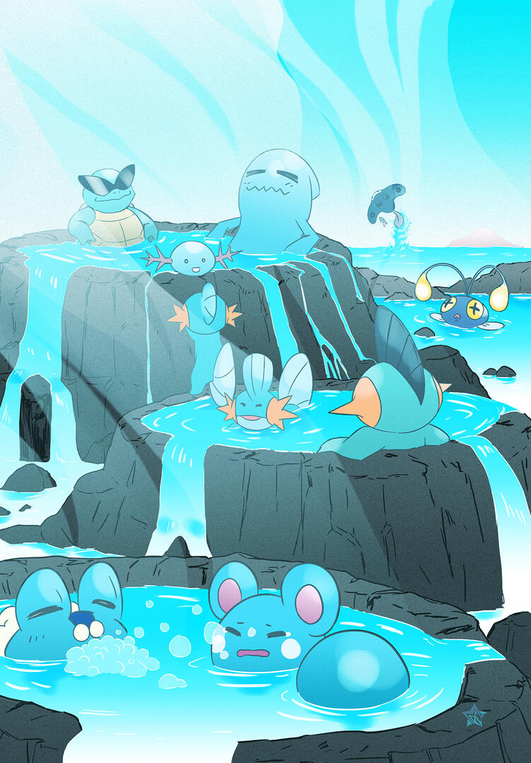 Pocket Monster Illustration - Water Type Pocket Monster Illustration - Water Type