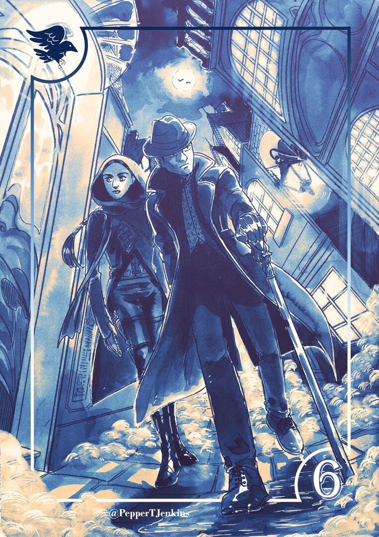 Kaz and Inej in a midnight stroll