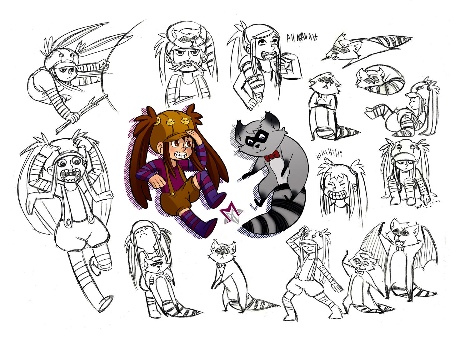 Robin & Mr Racoonsburry - charadesign Robin & Mr Racoonsburry - charadesign